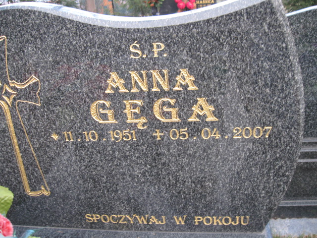 Anna Gęga 1951 Świnna - Grobonet - Wyszukiwarka osób pochowanych