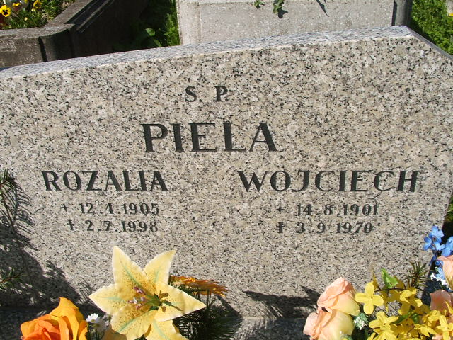 Rozalia Piela 1905 Świnna - Grobonet - Wyszukiwarka osób pochowanych