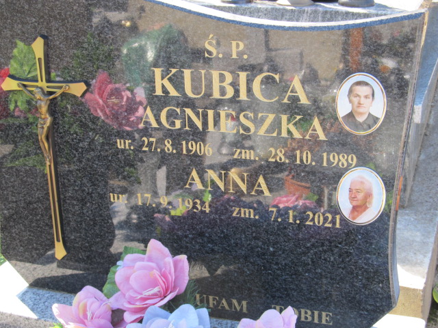 Anna Kubica 1934 Świnna - Grobonet - Wyszukiwarka osób pochowanych