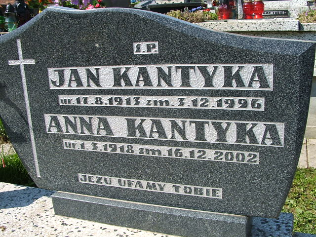 Jan Kantyka 1913 Świnna - Grobonet - Wyszukiwarka osób pochowanych