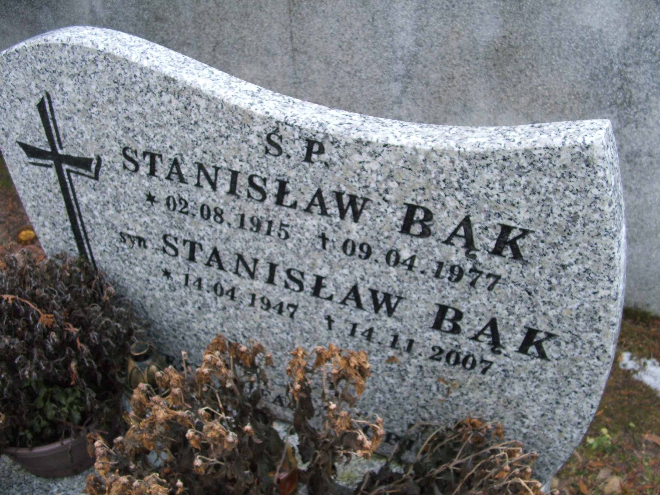Stanisław Bąk 1947 Świnna - Grobonet - Wyszukiwarka osób pochowanych
