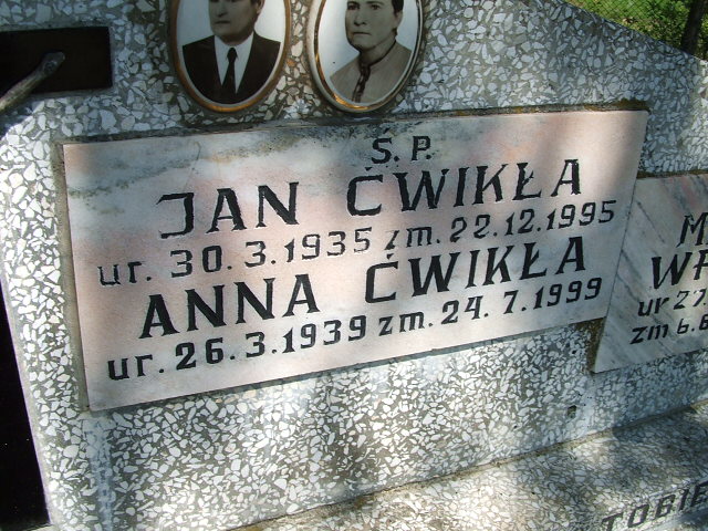 Anna Ćwikła 1939 Świnna - Grobonet - Wyszukiwarka osób pochowanych