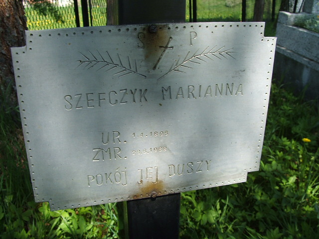 Marianna Szefczyk 1896 Świnna - Grobonet - Wyszukiwarka osób pochowanych